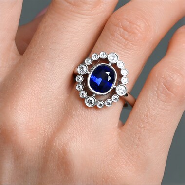 Bague en or et Saphir bleu de Ceylan (CIRARI)