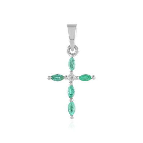 Russian Emerald Silver Pendant (Adela Silber)