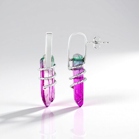 Orecchini in argento con Quarzo Bicolore (MONOSONO COLLECTION)