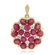 Zilveren hanger met Madagaskar Robijnen