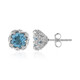 Swiss Blue Topaz Silver Earrings (de Melo)