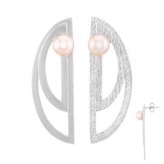 Pendientes en plata con Perla naranja Freshwater (TPC)