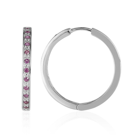 Zilveren oorbellen met rhodolieten