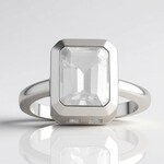 Anello in argento con Topazio Bianco (MONOSONO COLLECTION)