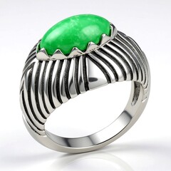 Anello in argento con Turchese Verde