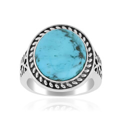 Zilveren ring met een Blauwe Kingman Mohave Turkoois (Jones Lee)