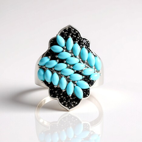 Anello in argento con Turchese Sleeping Beauty (Faszination Türkis)
