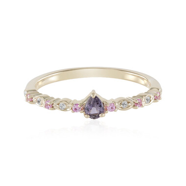 Nicht erhitzter Purpurfarbener Ceylon-Saphir-Goldring