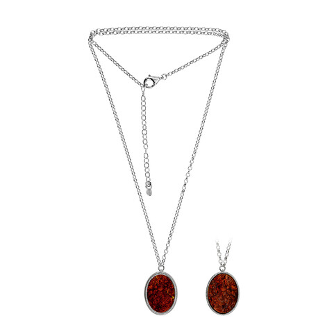 Collana in argento con Ambra Baltica (dagen)