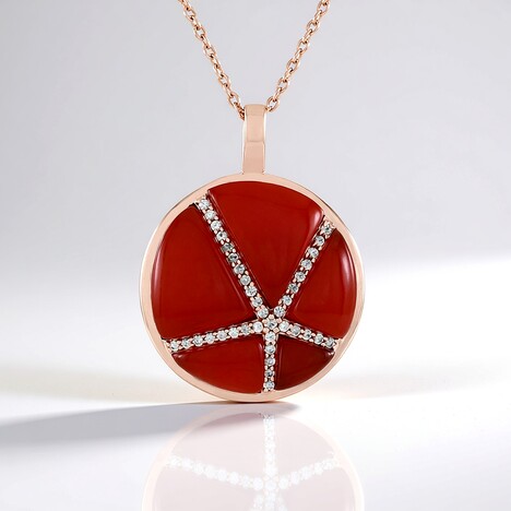Collana in argento con Corniola (KM by Juwelo)