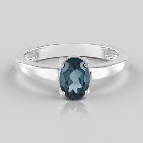 Anello in argento con Topazio Blu Londra