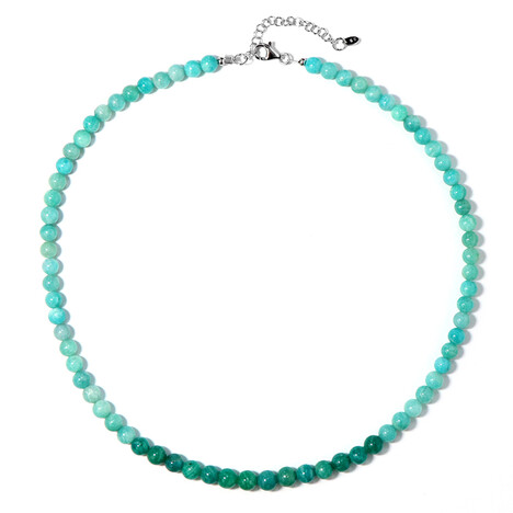 Zilveren halsketting met amazonieten