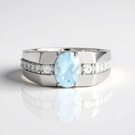 Anillo en plata con Aguamarina de Brasil