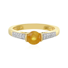 Zilveren ring met een Gele Madagaskar Saffier