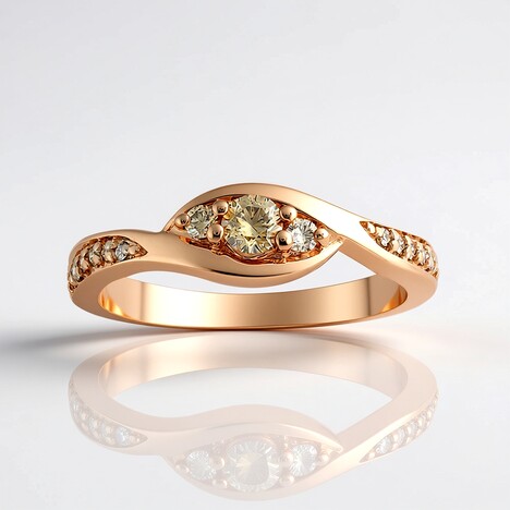 Anello in oro con Diamante Rose de France SI1 di Argyle (Annette)
