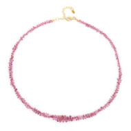 Pinkfarbener Madagaskar-Saphir-Silberhalskette