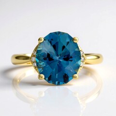 Anello in oro con Topazio Blu Londra (CIRARI)