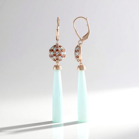 Orecchini in argento con Calcedonio Acqua (KM by Juwelo)