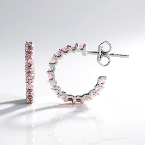 Orecchini in argento con Tormalina Rosa Nigeriana