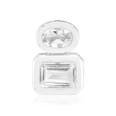 Zilveren hanger met een witte topaas