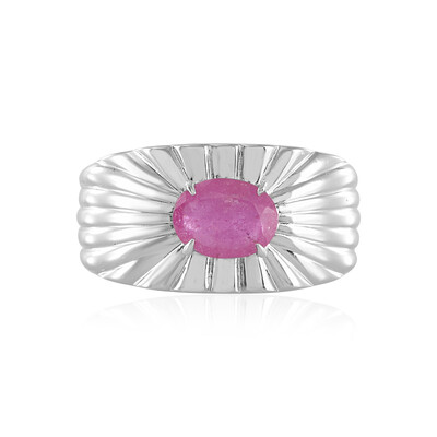 Pinkfarbener Madagaskar-Saphir-Silberring (de Melo)