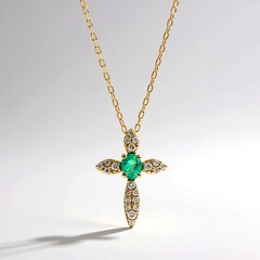 Collana in oro con Smeraldo Zambia AAA