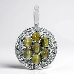 Pendentif en argent et Alexandrite œil-de-chat