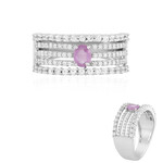 Pinkfarbener Ceylon-Saphir-Silberring