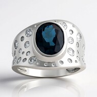 Anello in argento con Topazio Blu Londra (de Melo Essence)