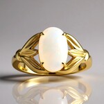 Anello in oro con Opale Bianco Brasiliano
