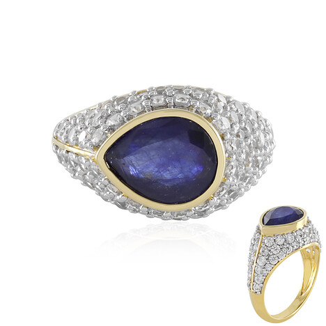 Blauer Madagaskar-Saphir-Silberring