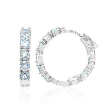 Pendientes en plata con Topacio azul cielo