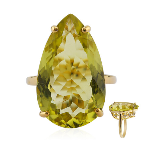 Bague en argent et Citrine jaune citron