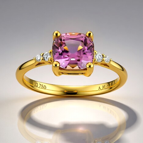 Anello in oro con Diasporo Rosa (AMAYANI)