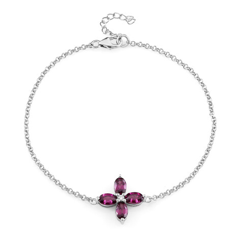 Rhodolite Silver Bracelet