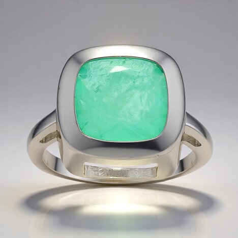 Anello in argento con Quarzo verde pastello
