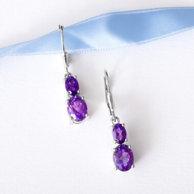 Marokkanischer Amethyst-Silberohrringe