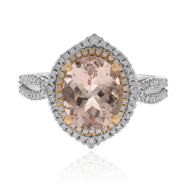 Anillo en oro con Morganita AAA (AMAYANI)