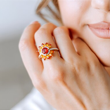 Zilveren ring met een sfaleriet (de Melo Essence)