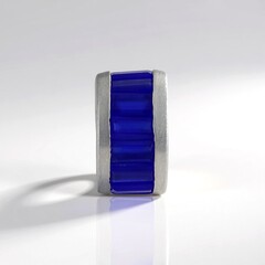 Ciondolo in argento con Calcedonio Blu (MONOSONO COLLECTION)