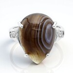 Anello in argento con Agata Botswana