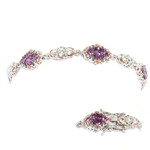 Bracelet en argent et Grenat magenta (Gems en Vogue)