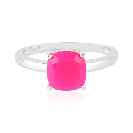 Anillo en plata con Calcedonia frambuesa