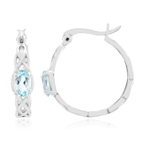 Boucles d'oreilles en argent et Topaze bleu ciel