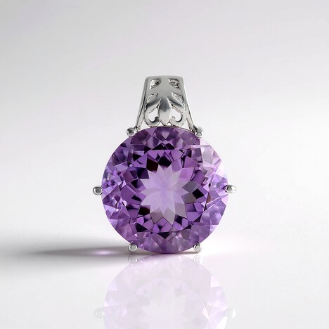 Ciondolo in argento con Ametista Rose de France (Adela Silber)