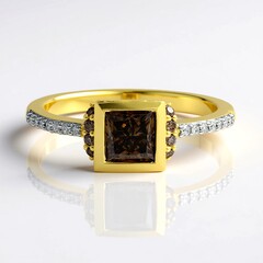 Anello in oro con Diamante Cognac d'Argyle SI1 (Mark Tremonti)