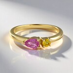 Anello in oro con Zaffiro Ceylon Rosa (non riscaldato) (Adela Gold)