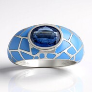 Bague en argent et Kyanite du Népal (SAELOCANA)