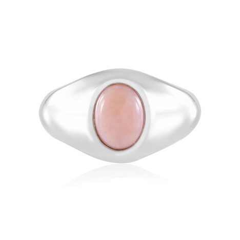 Pinkfarbener Opal-Silberring