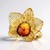 Anello in argento con Ambra Sunrise Baltica (dagen)